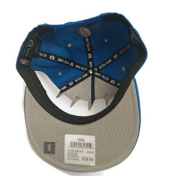Ultra Game Men's Dallas Mavericks Snapback Hat Cap MAVS Blue One Size Fits Most - Picture 3 of 7
